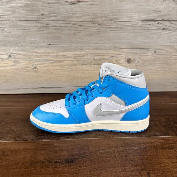 Nike Air Jordan 1 Mid Womens Size 8 Dark Powder Blue Summit Grey BQ6472 400 - Picture 7 of 9